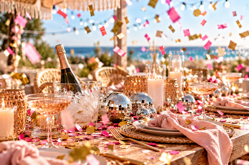 A festive lakeside table with thoughtful celebration details